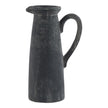 Amalfi tall charcoal grey ceramic jug, front view