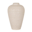 Amalie large cream ceramic olpe vase, front view