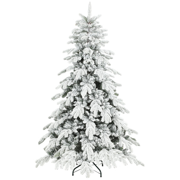 6ft wide heavily snow-flocked artificial Christmas tree