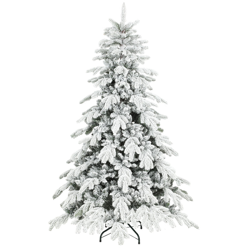 6ft wide heavily snow-flocked artificial Christmas tree