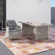 Aluminium rattan dining set – image 3