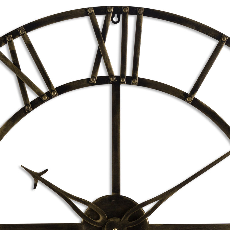 Close-up of the riveted Roman numerals, hanging loop and hands