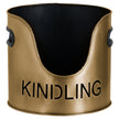 Antique bronze kindling bucket with cut-out KINDLING lettering