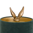 Antique Gold Hare Table Lamp with Green Velvet Shade, additional product view 3