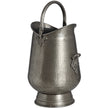 Antique pewter coal bucket, front view