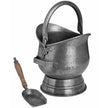 Pewter coal bucket with the shovel beside it