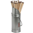 Antique pewter match holder filled with long matches
