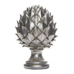 Antique silver ceramic pinecone finial on white