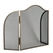Antiqued silver fire screen with side panels angled back