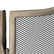 Close-up of the mesh and antiqued silver frame edge
