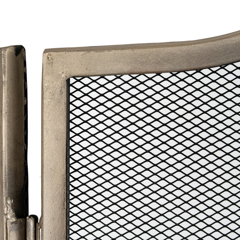 Close-up of the mesh and antiqued silver frame edge