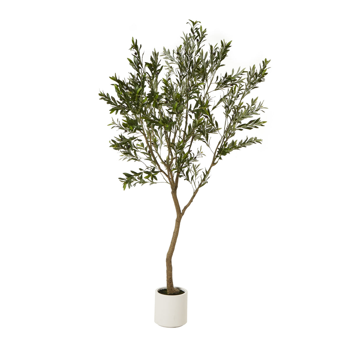 240cm artificial olive tree in a round white pot