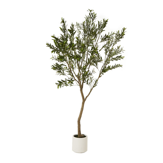240cm artificial olive tree in a round white pot
