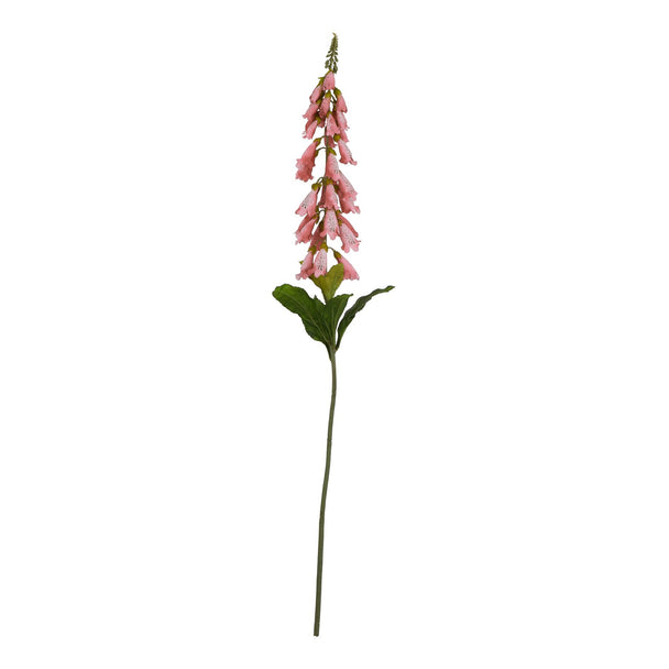 pale pink artificial foxglove stem on white