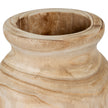 Close-up of the thick rim and wood-grain interior