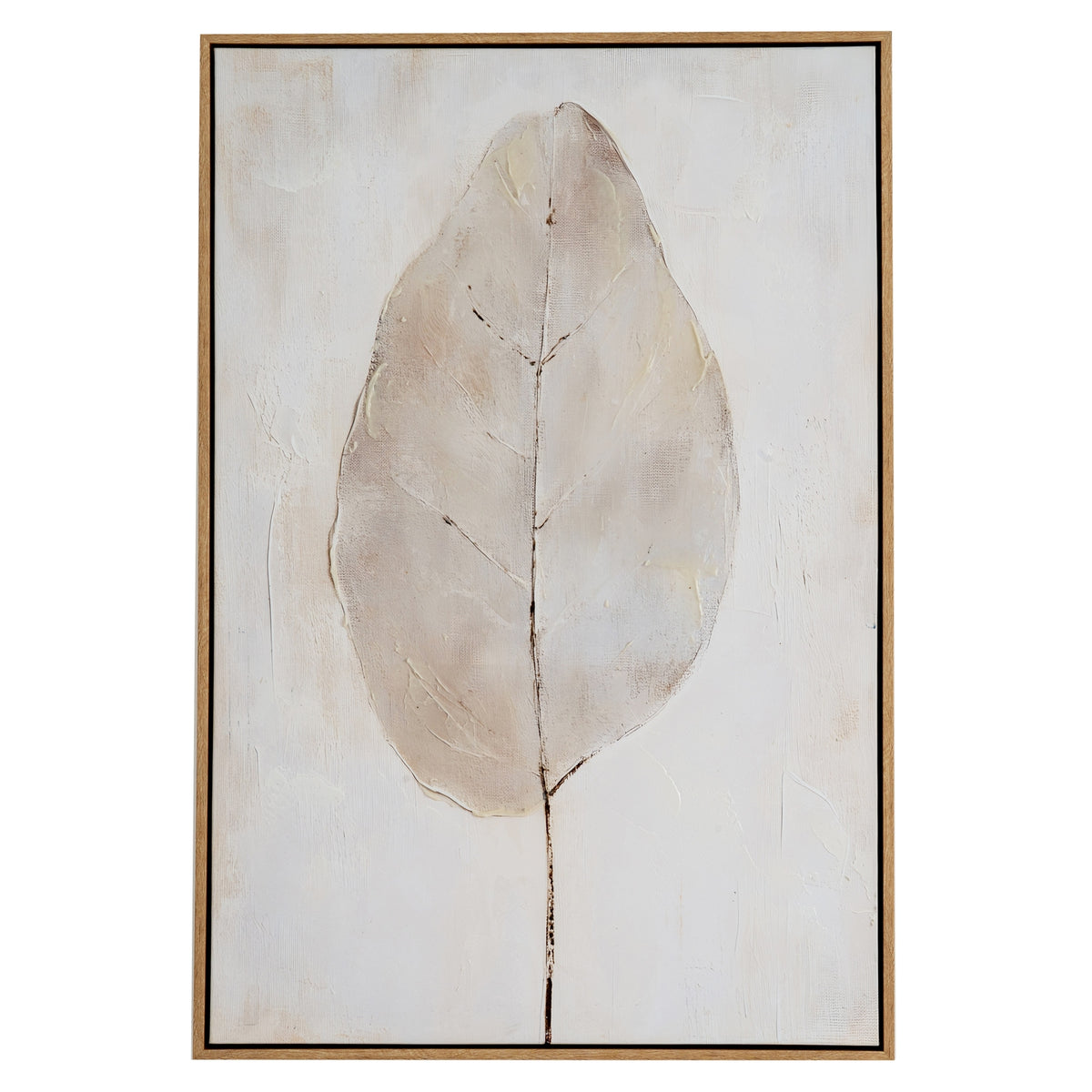 Ashenra Leaf Hand-Painted Framed Canvas – 60 × 90cm, product view
