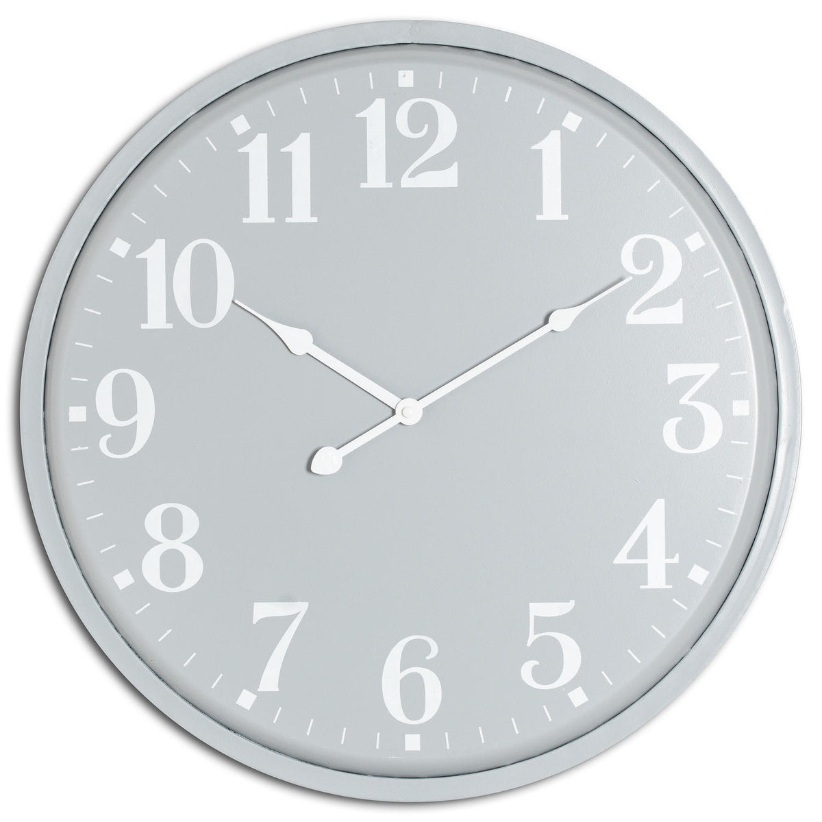 Ashmount grey metal wall clock with white numerals