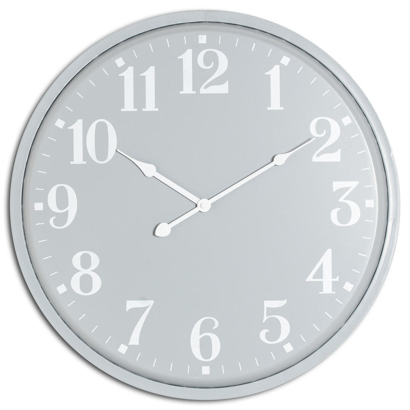 Ashmount grey metal wall clock with white numerals