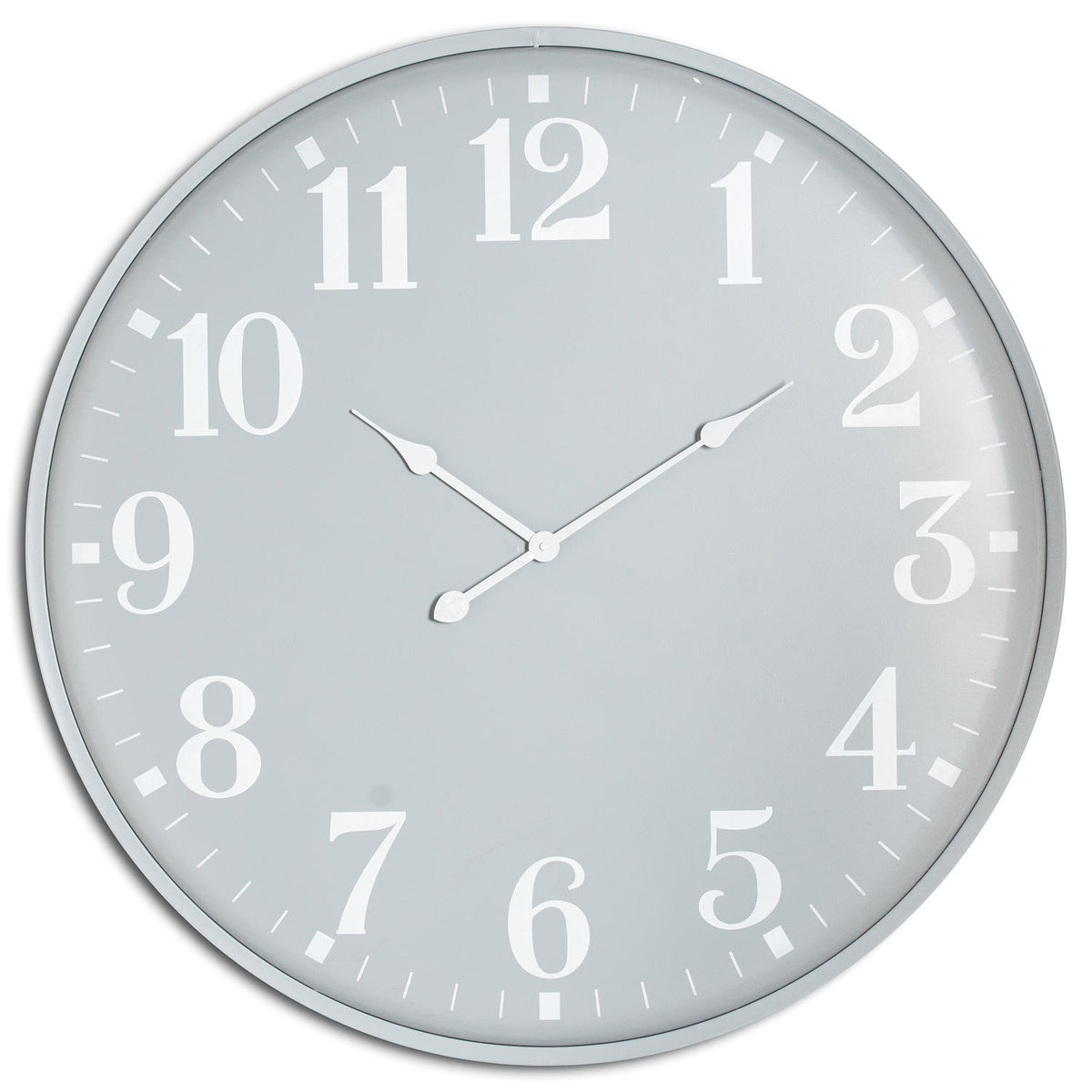 Ashmount large grey metal wall clock with white numerals