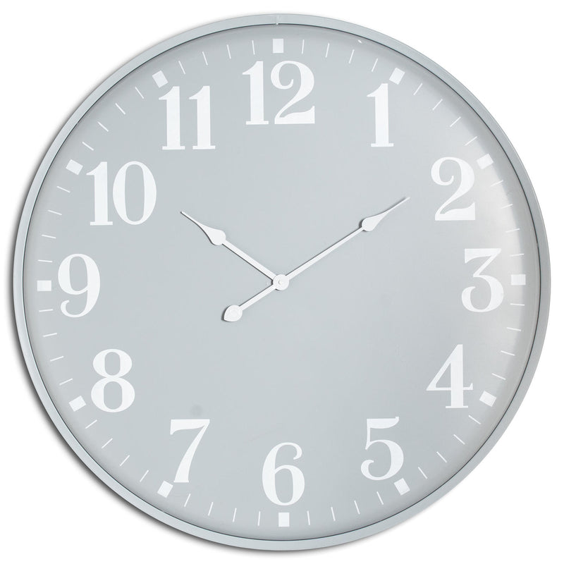 Ashmount large grey metal wall clock with white numerals