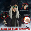 183cm Hanging Witch with Colourful Glowing Eyes & Sound – image 6 of 9