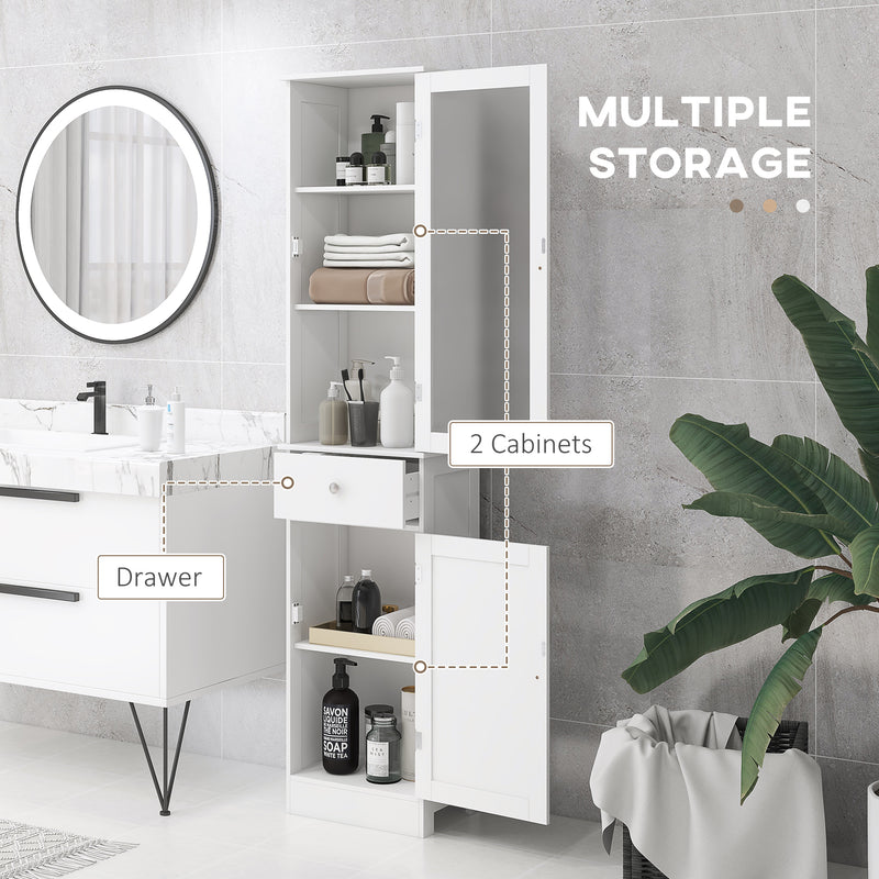 Tall slim white bathroom cabinet – image 4