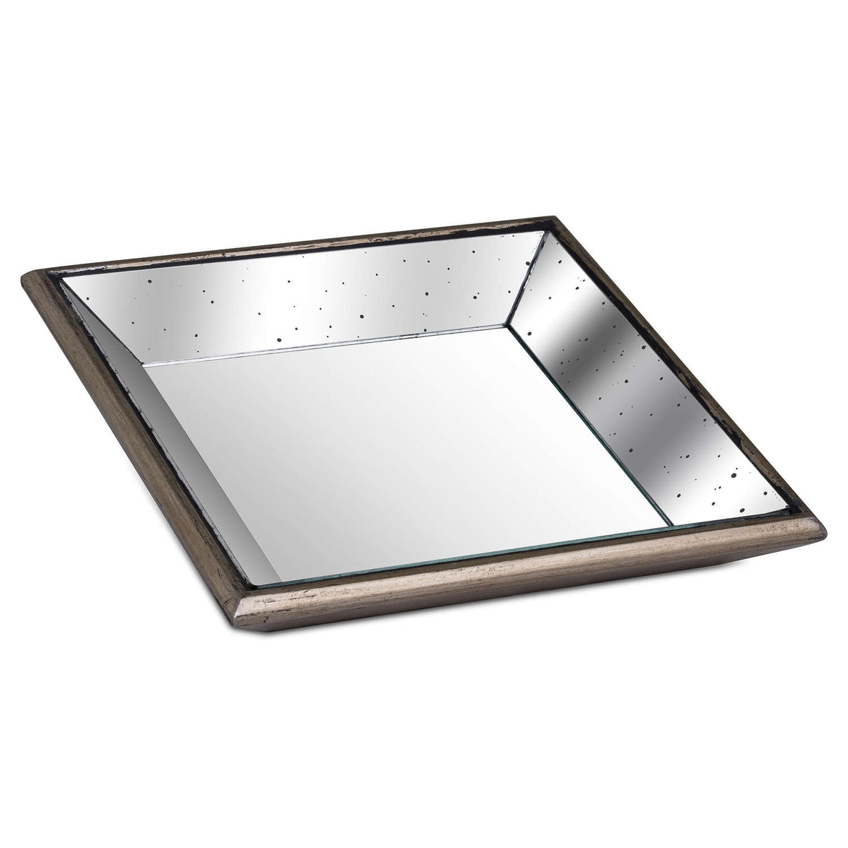 Astor square mirrored tray on a white background