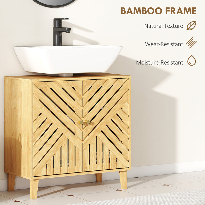 Bamboo under sink bathroom cabinet – image 5