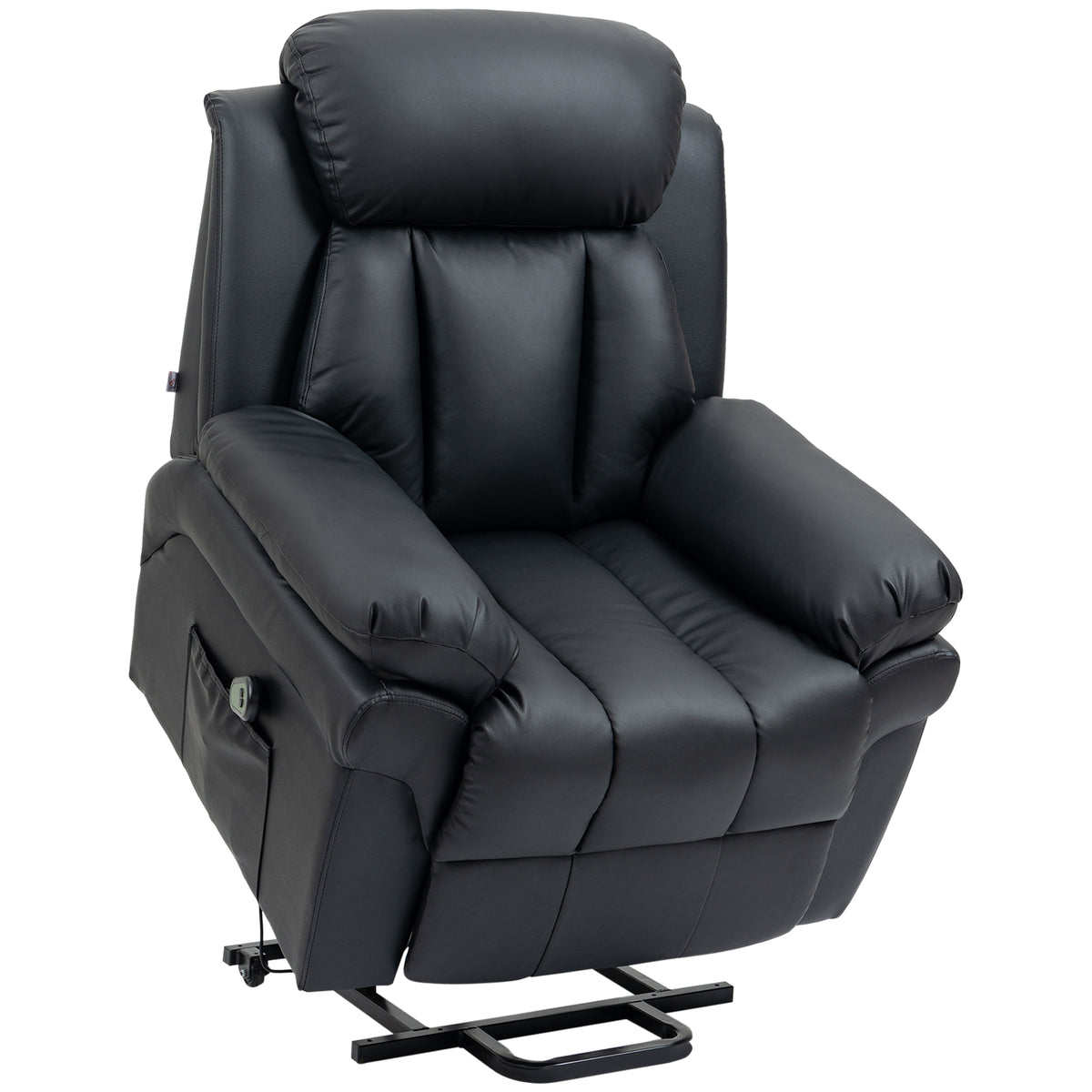 Power Lift Faux Leather Recliner with Footrest – Black