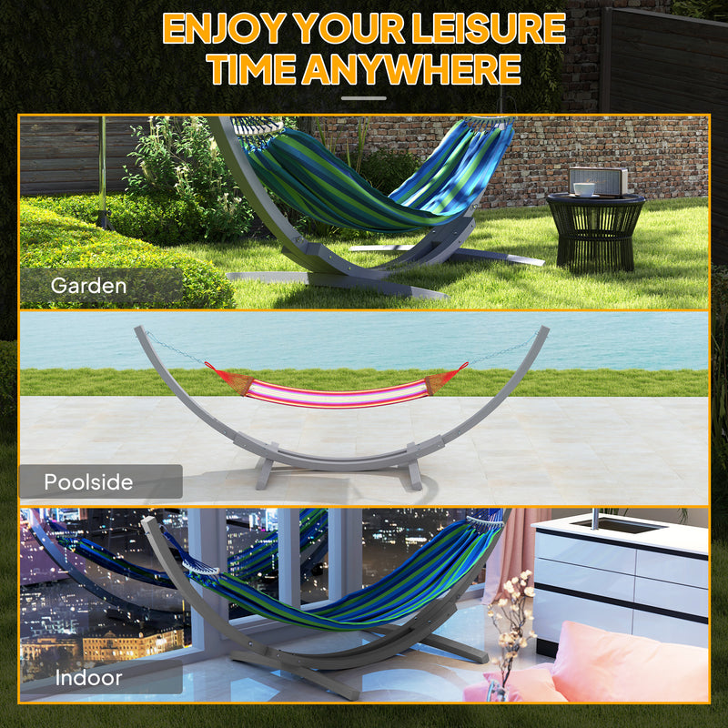 Outsunny 3.25m Wooden Hammock Stand Universal Fit Garden Picnic Camp Accessories, Grey – view 6
