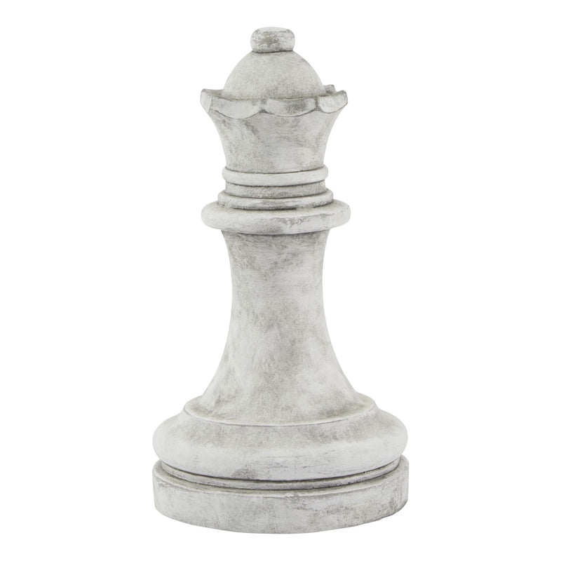 Athena stone-effect queen chess piece ornament, front view