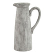 Athena tall stone white ceramic jug, front view