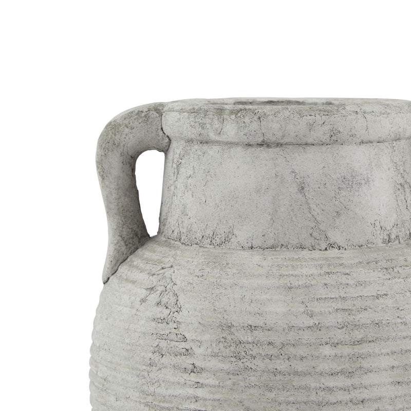 Close-up of the amphora handle and weathered finish