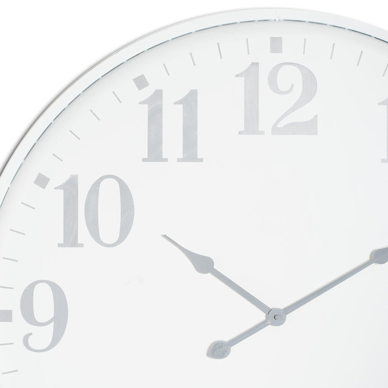Close-up of the grey numerals and hands