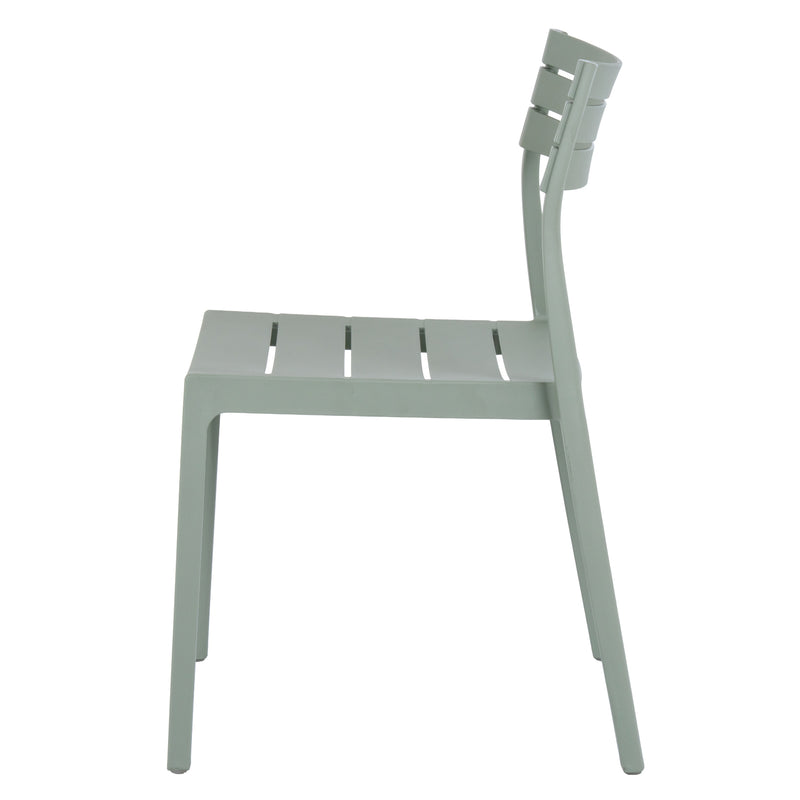 side view of the Aura French grey chair