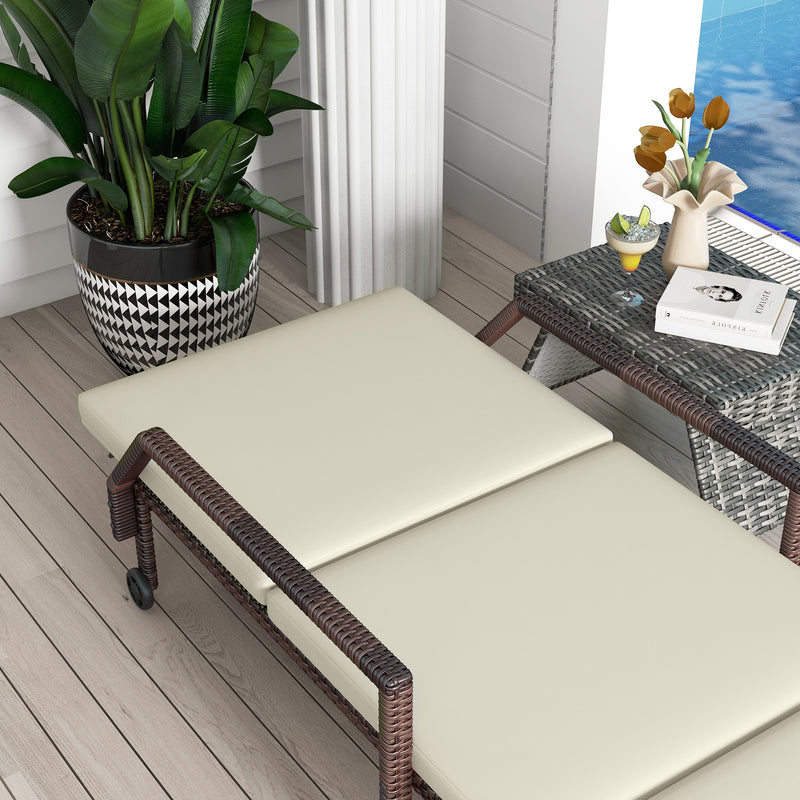 Rattan sun lounger with wheels – image 8