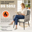 4-piece wide-seat rattan set, light grey – image 7