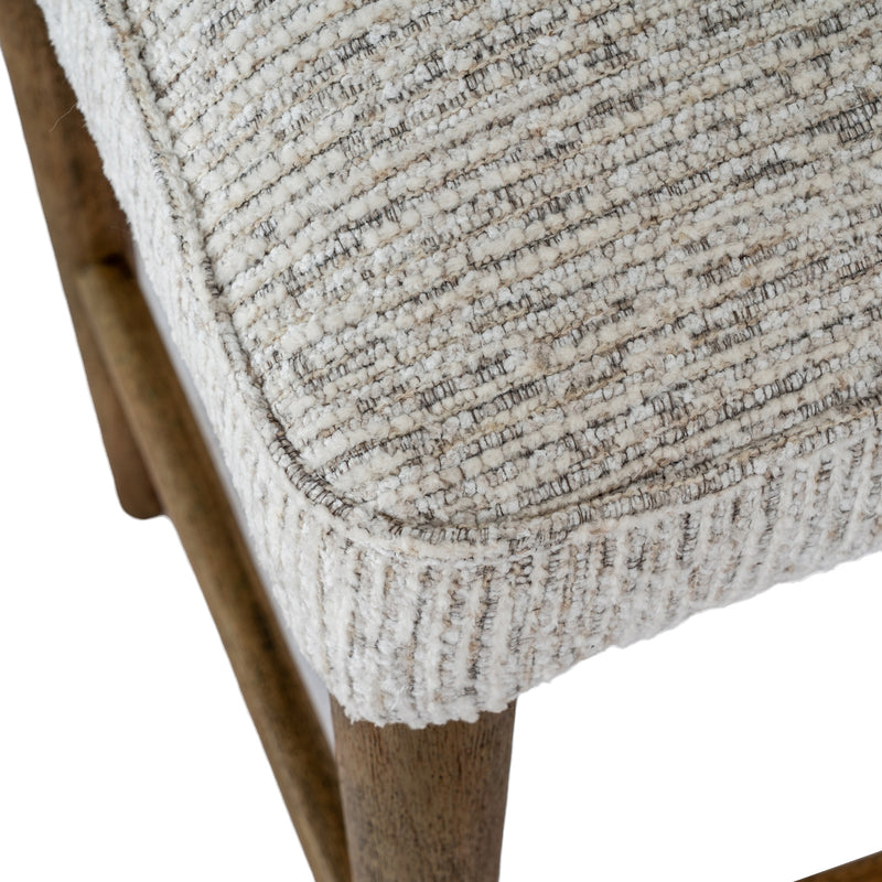 Close-up of the seat edge and wooden leg