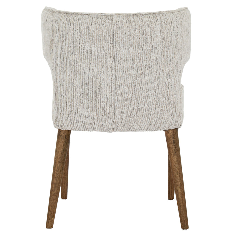 Rear view showing the curved back and tapered legs