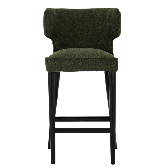 Avia moss green bar stool, straight-on front view