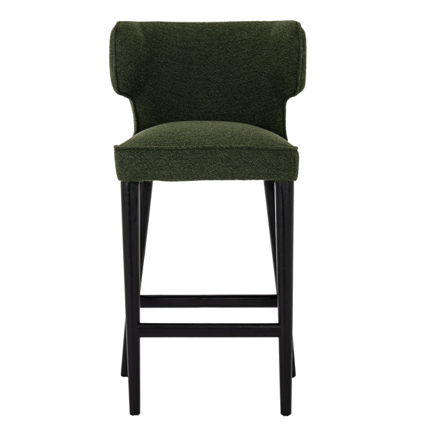 Avia moss green bar stool, straight-on front view