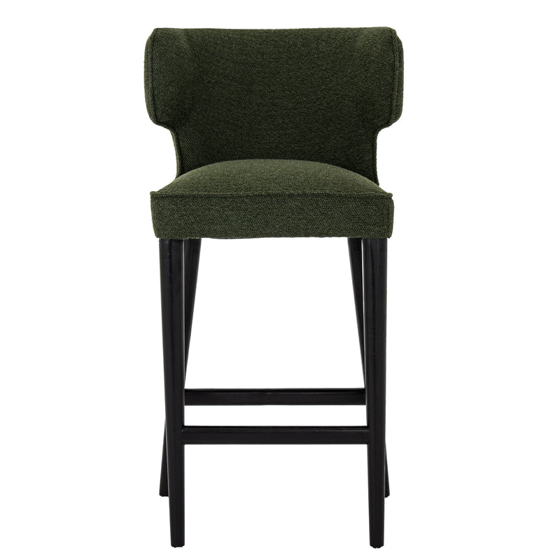 Avia moss green bar stool, straight-on front view