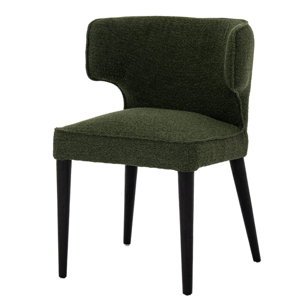 Avia moss green dining chair, front three-quarter view