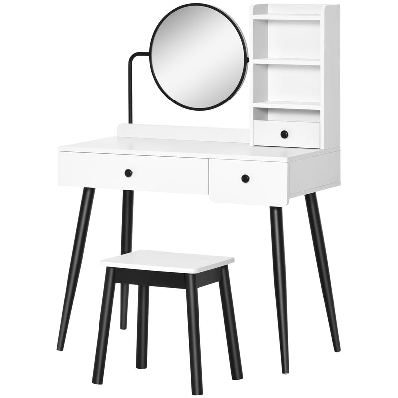 White dressing table with side shelves – image 10