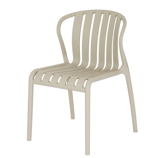 Axis putty grey dining chair, three-quarter view
