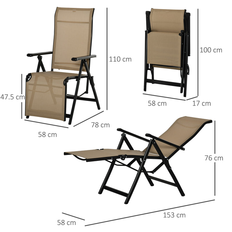 Set of 2 folding reclining garden chairs – image 3