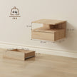 HOMCOM Set of Two Floating Bedside Tables - Oak – view 3