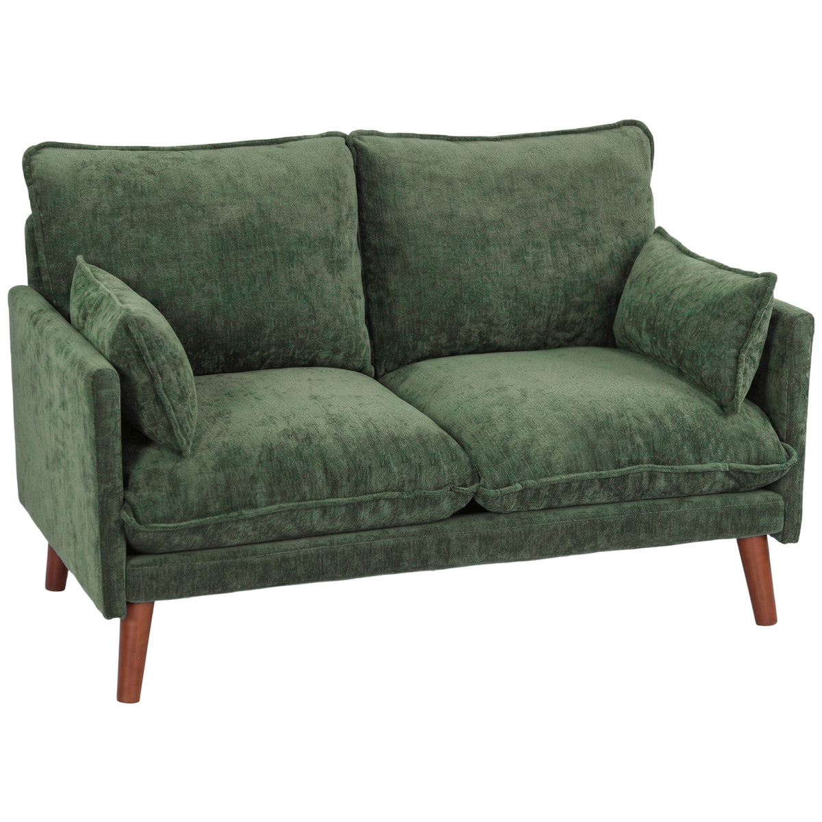 131 cm Velvet 2-Seater Sofa with Pocket Springs – Green