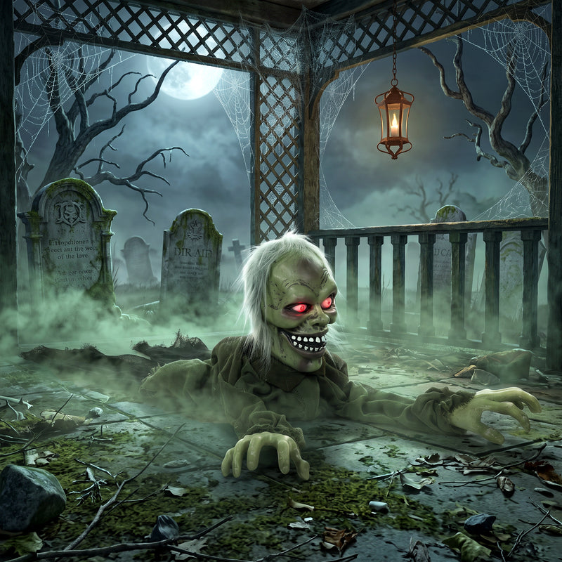 116cm Animated Crawling Zombie with Glowing Red Eyes – image 2 of 9
