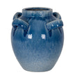 Azura large blue glazed amphora pot, front view